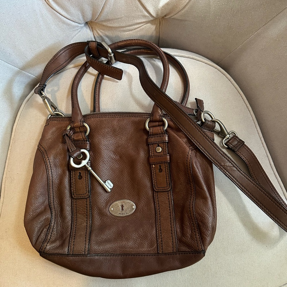 Dark Brown Fossil Satchel